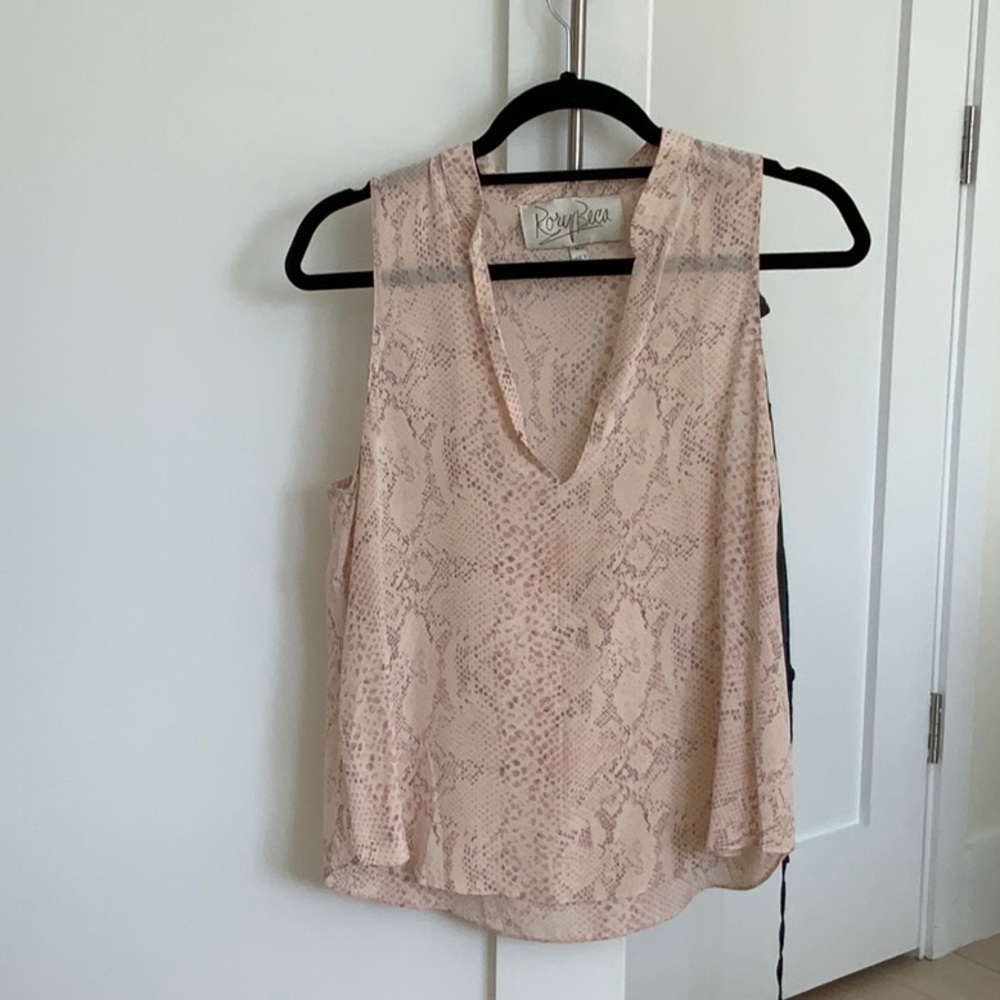 Pink snakeskin sleeveless top